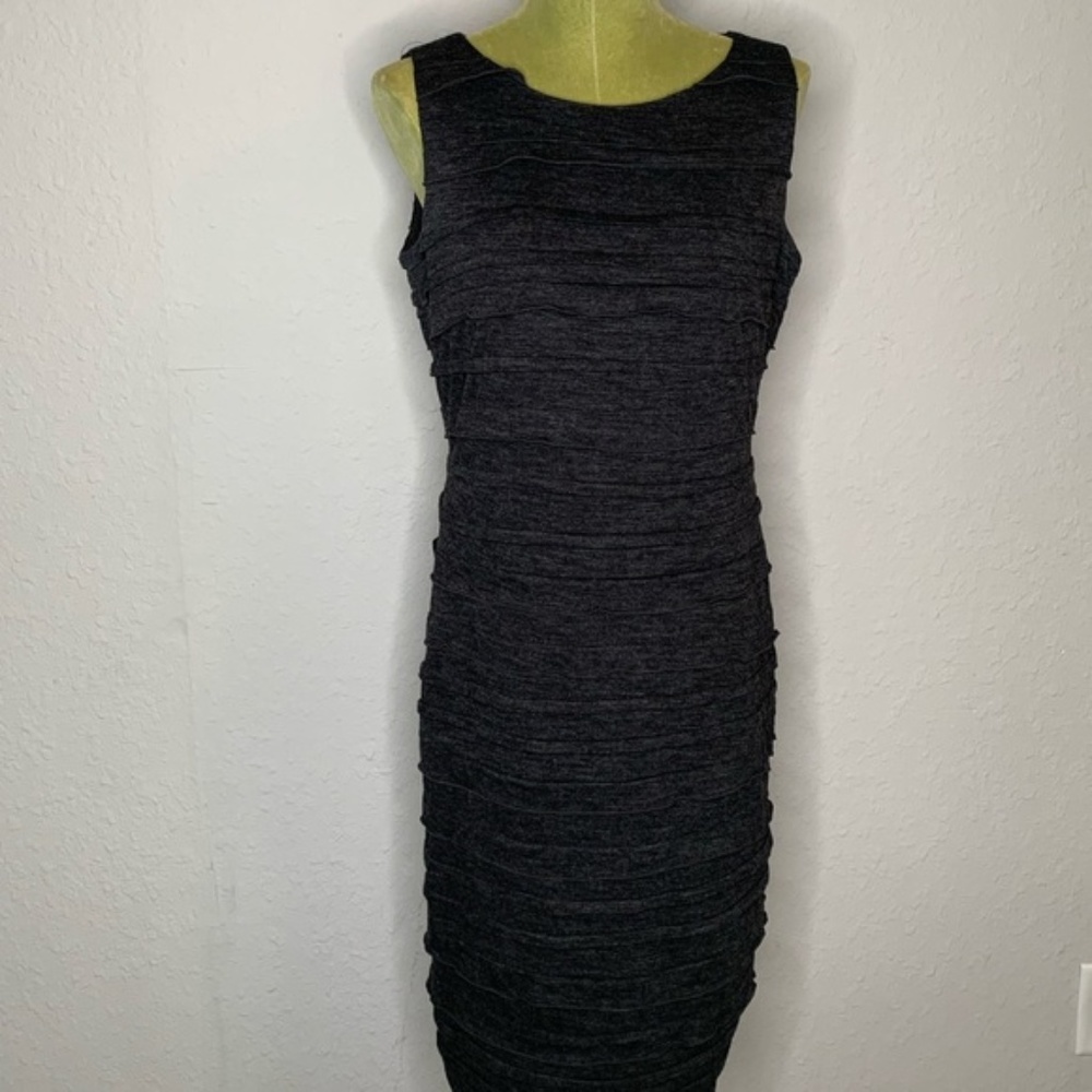 🌟Calvin Klein Charcoal Grey Ruffle Dress Size 10